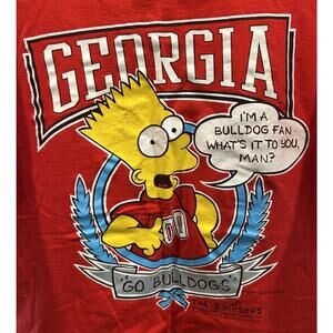 Vintage LOGO 7 The Simpsons Georgia Bulldogs T Shirt Size XL *B1
